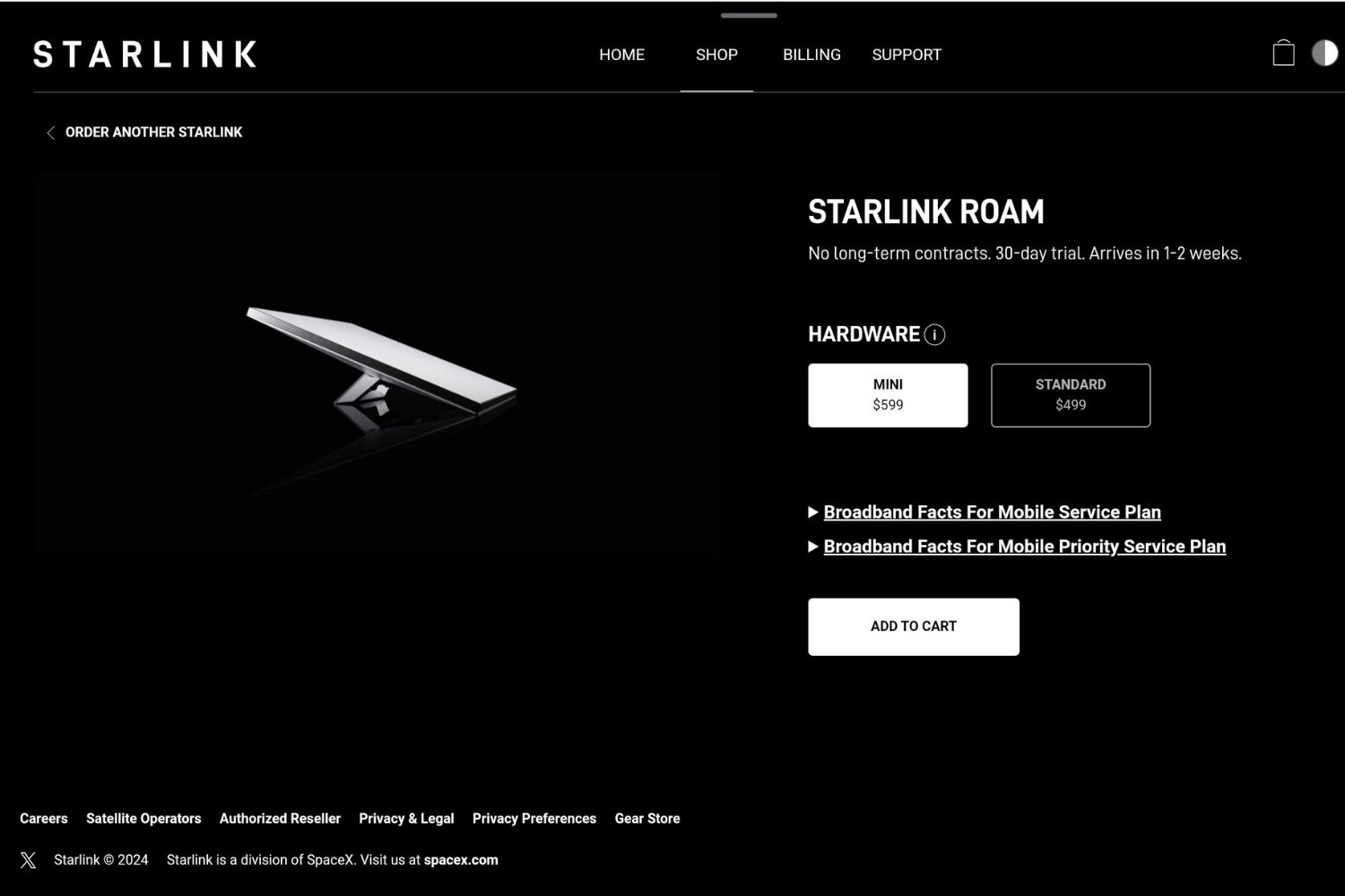 Starlink Mini Antenne Offre Roam
