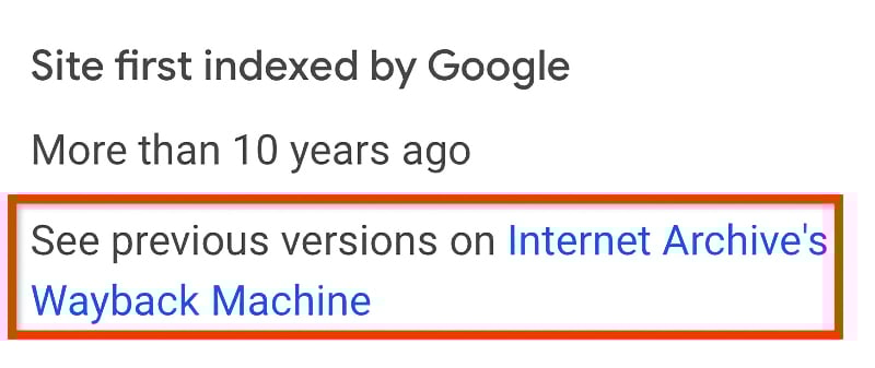 Wayback Machine Google