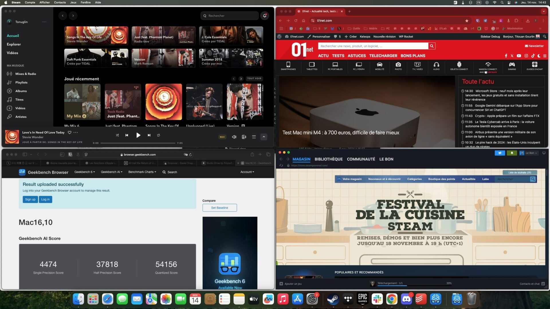 MacOS organisation fenêtre en mosaïque