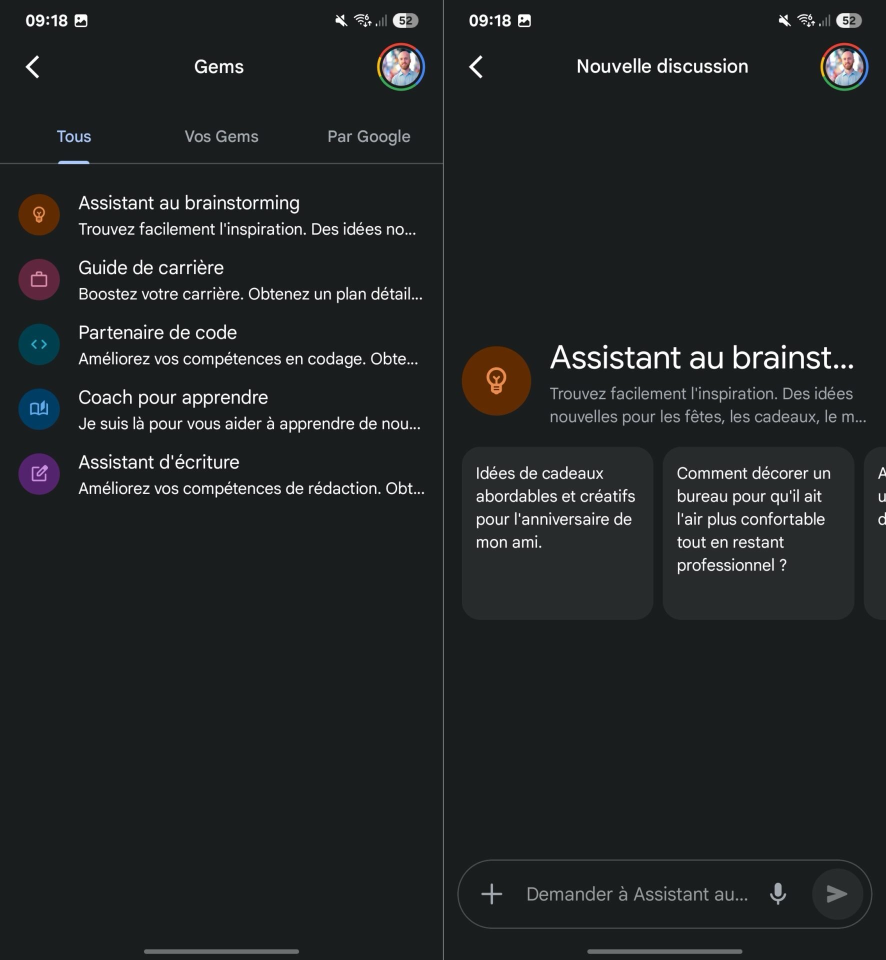 Google Gemini Gems Android
