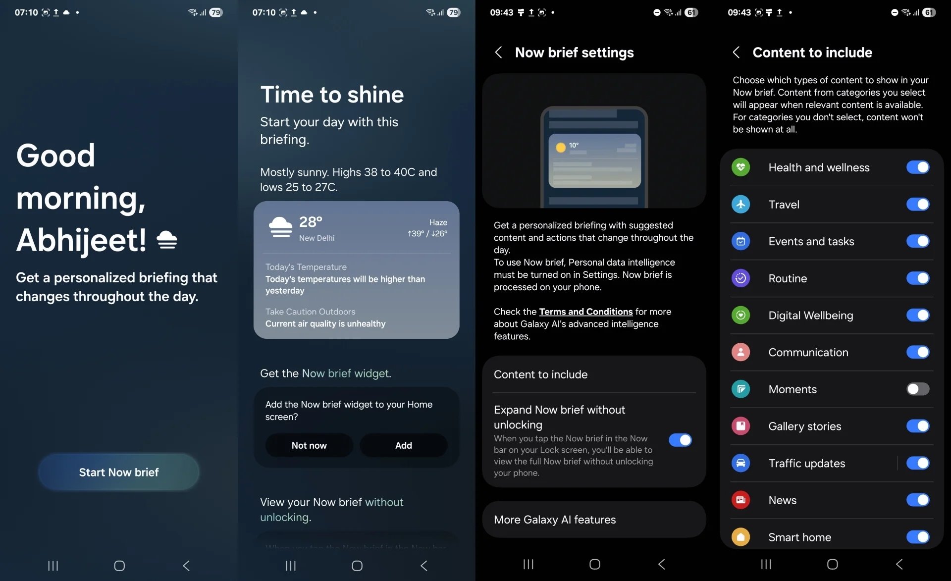One Ui 8 Now Brief Interface