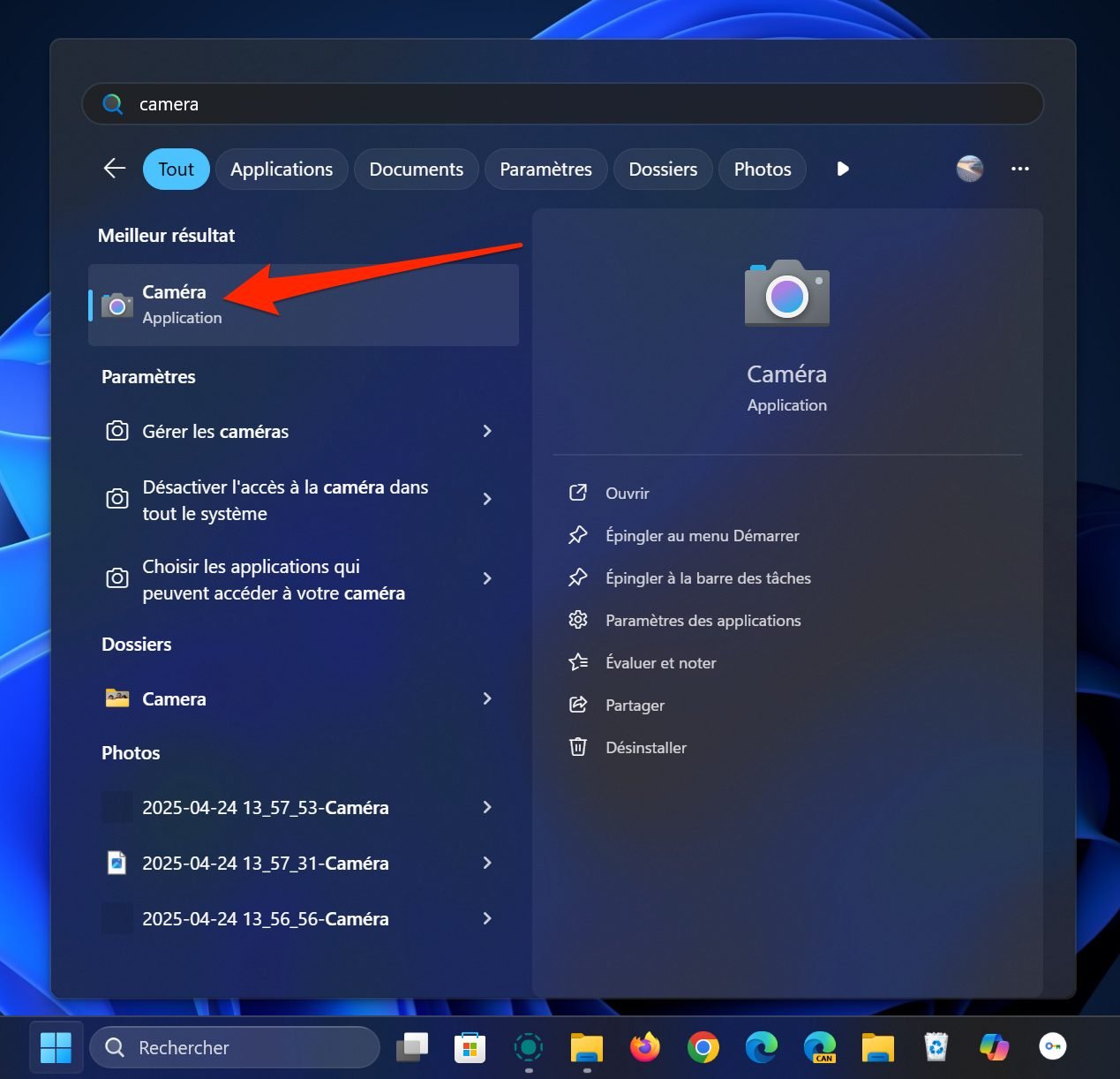 Windows 11 Caméra