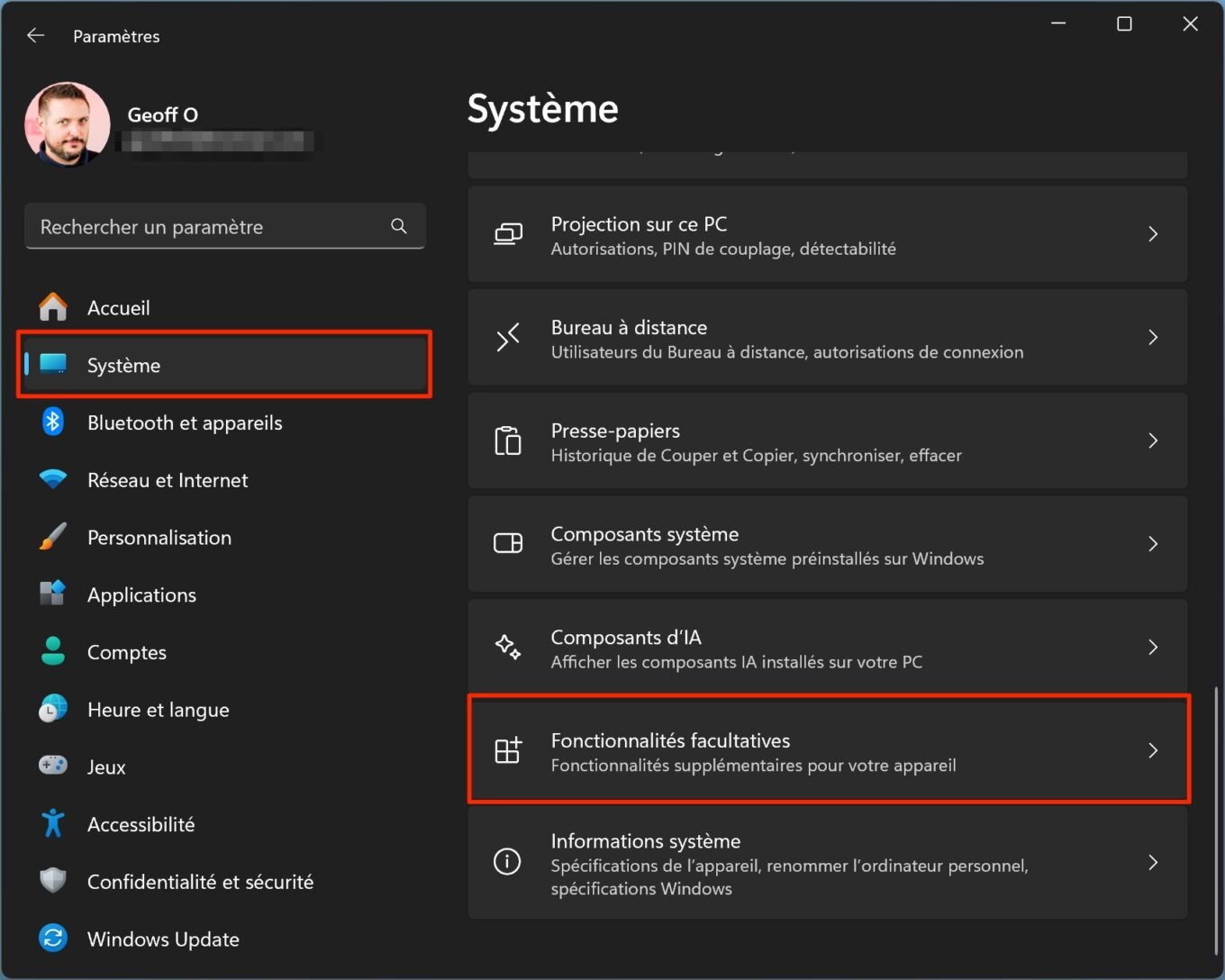 Windows 11 Désactiver Recall Retrouver 1