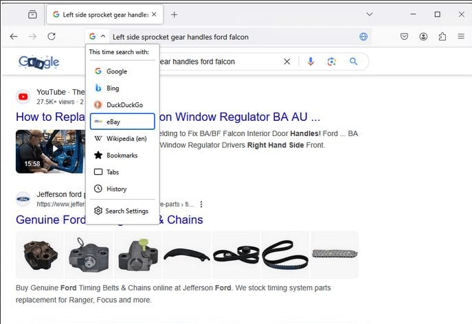 Firefox 137 Bouton Recherche Unifié