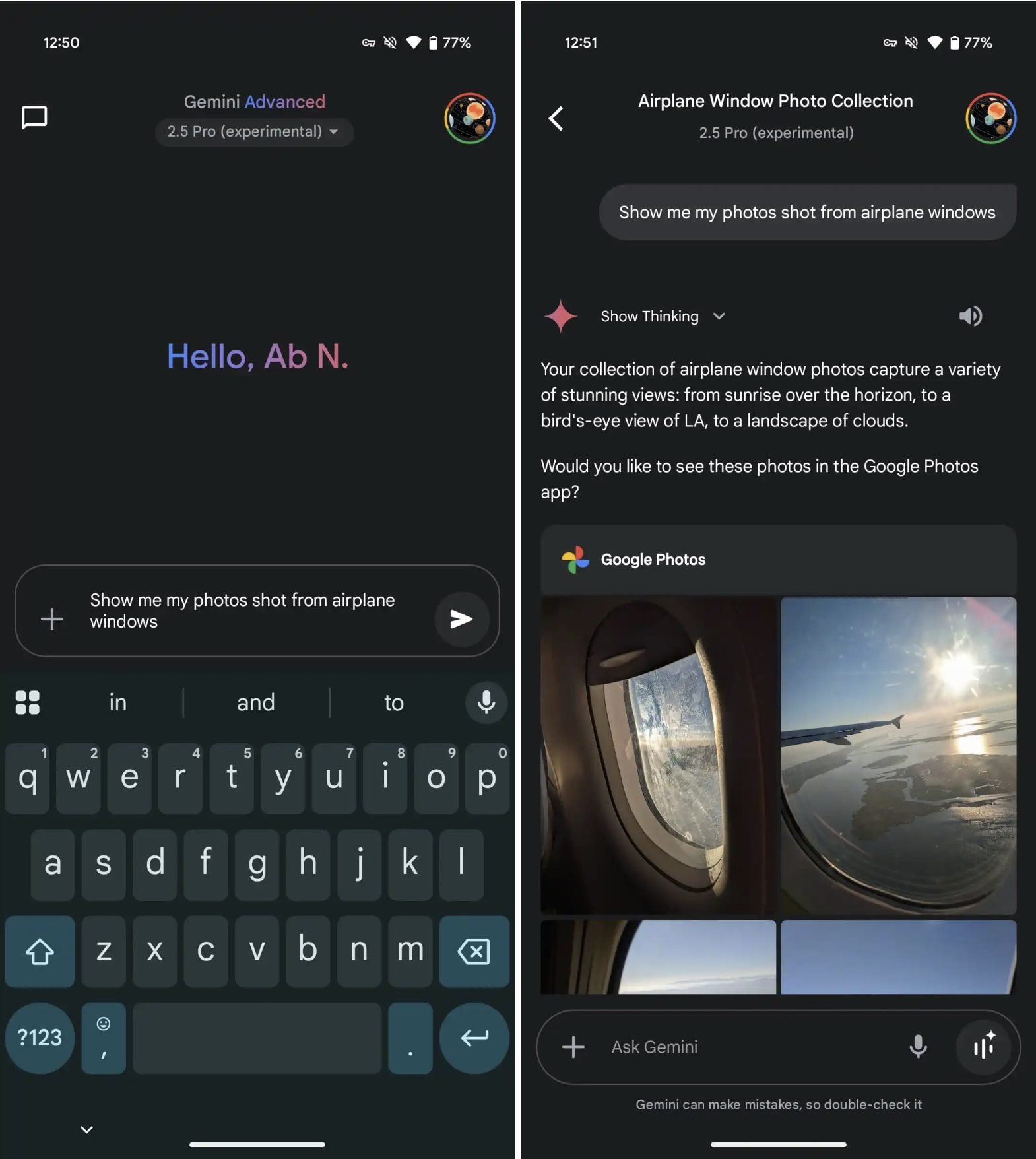 Gemini Google Photos