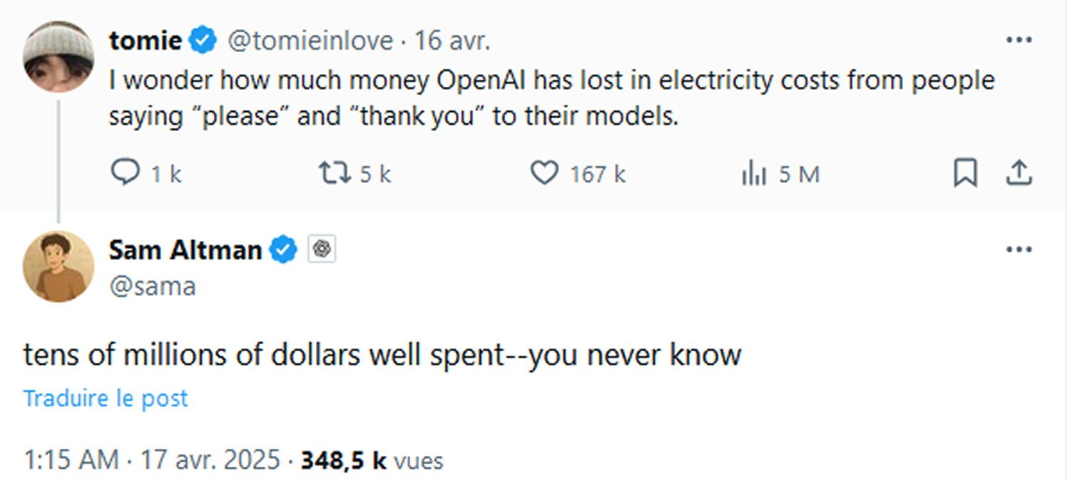 Openai Chatgpt Cout Politesse