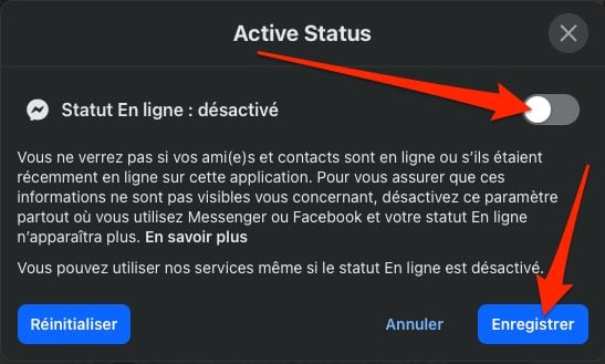 Facebook Messenger Désactiver Statut En Ligne Web 1