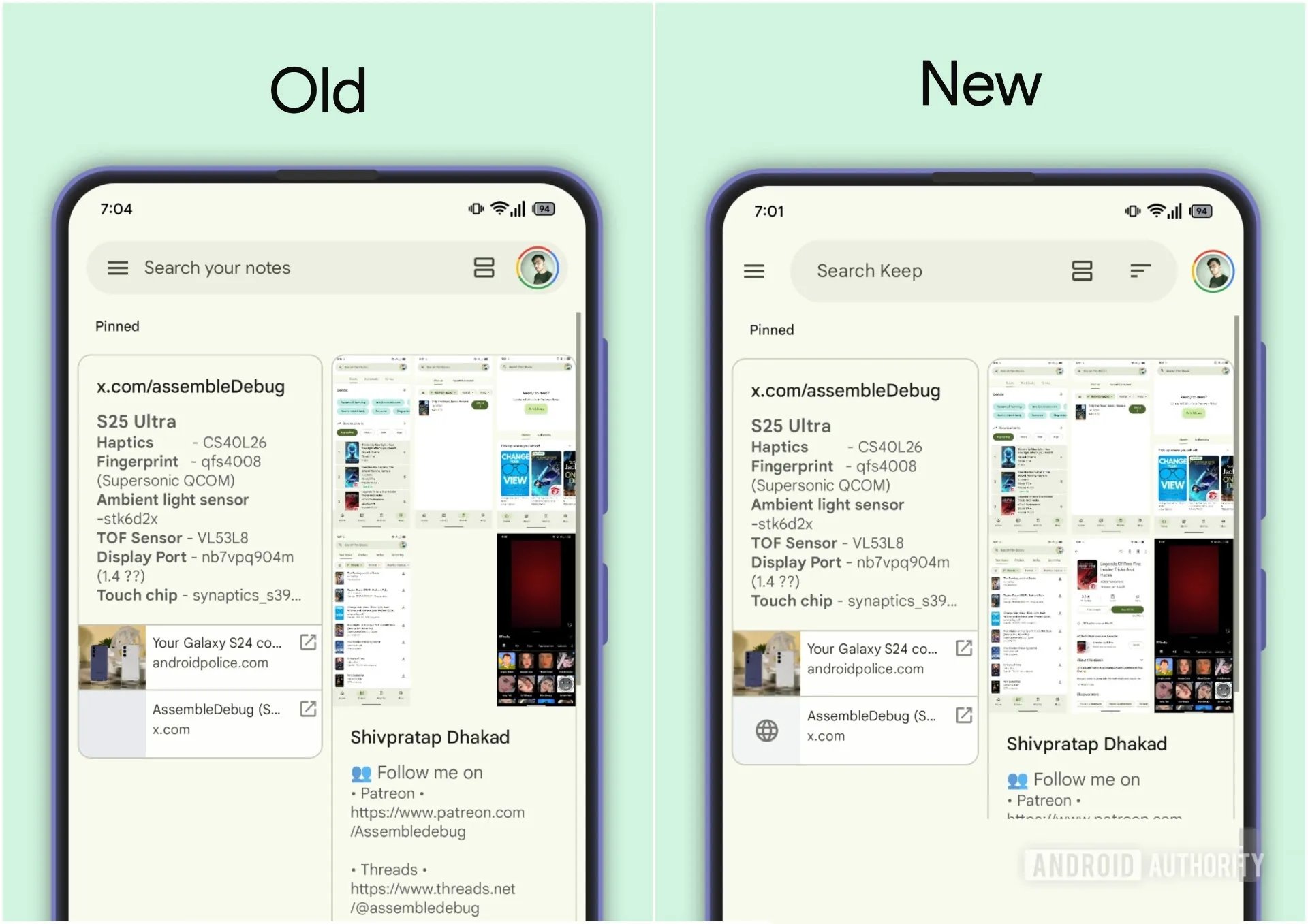Google Keep Material 3 Expressive Design