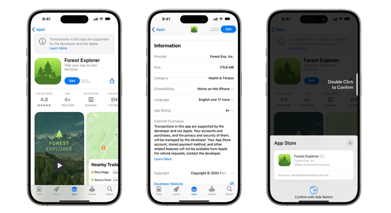 Alerte App Store Paiement Externe