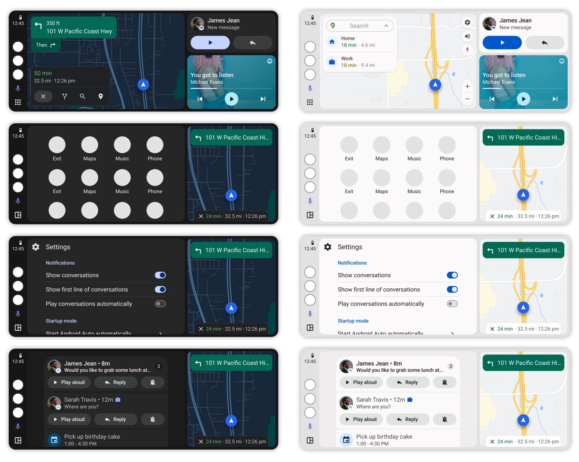 Android Auto Theme Clair Figma