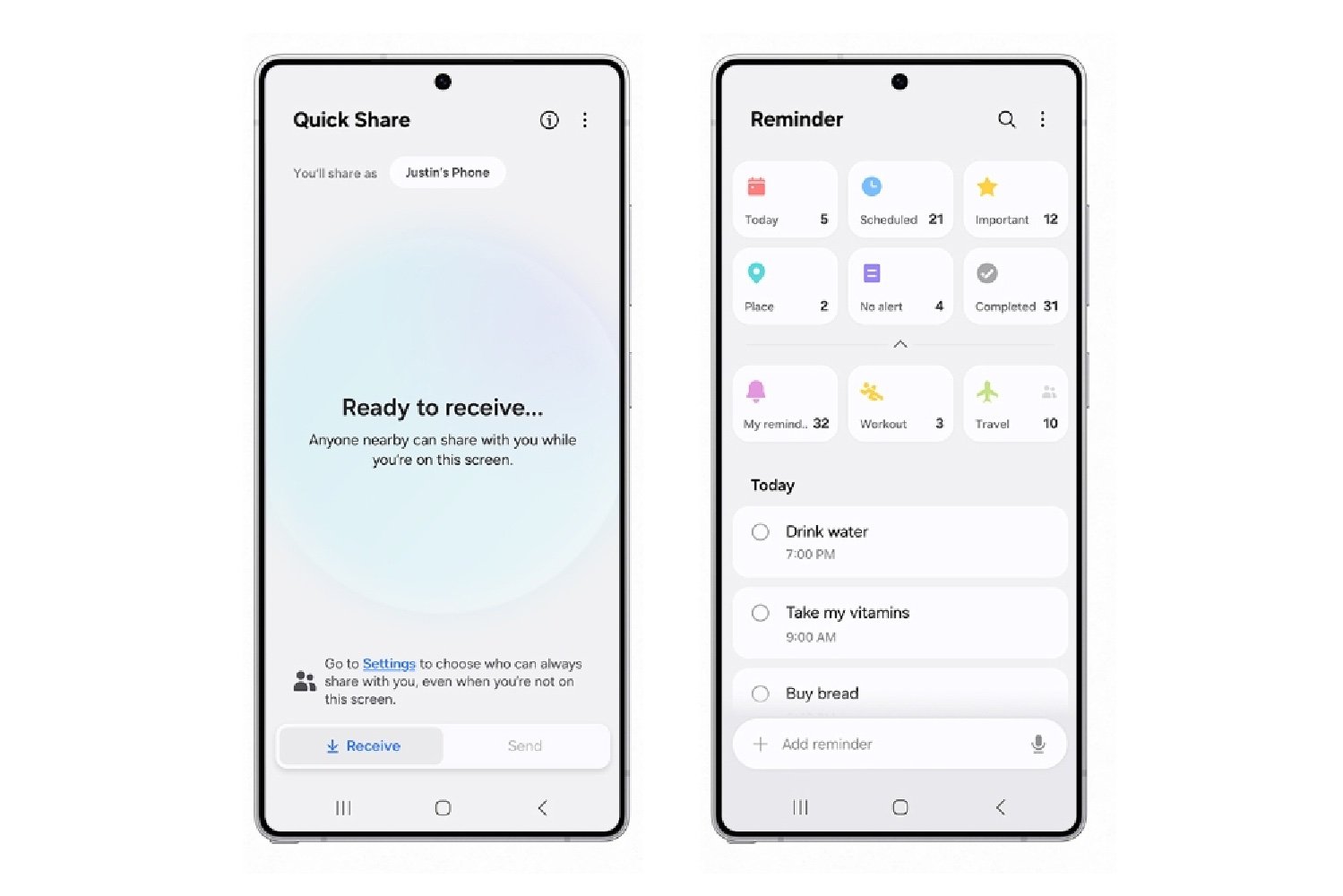 Rappels Quick Share One Ui 8 Samsung