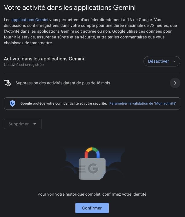 Google Gemini Myactivity
