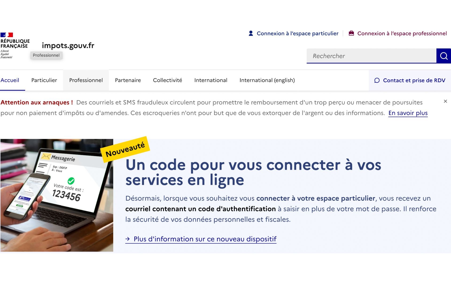 Impots.gouv.fr Code