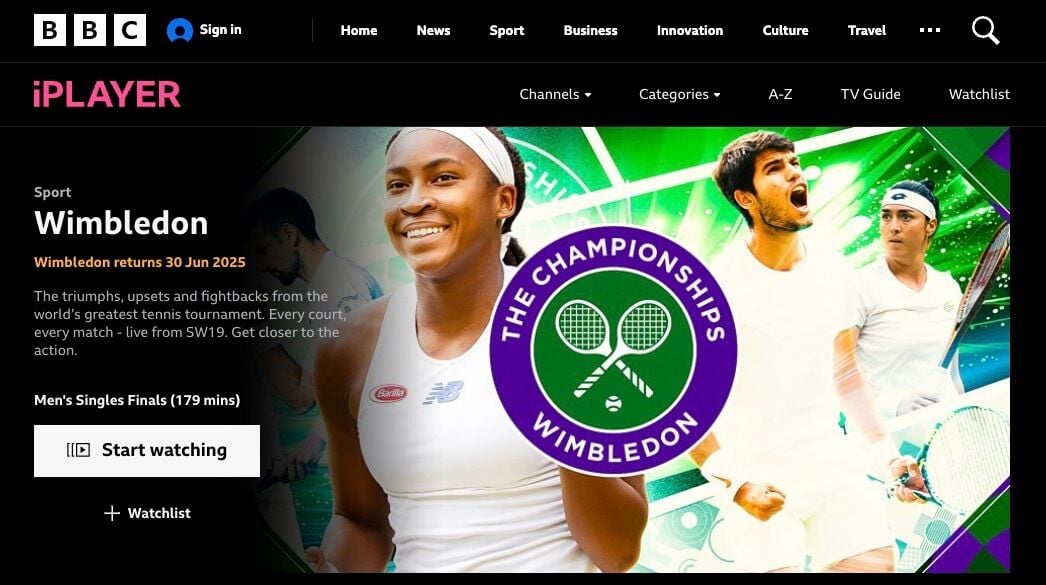 Interface Wimbledon Sur Bbc Iplayer