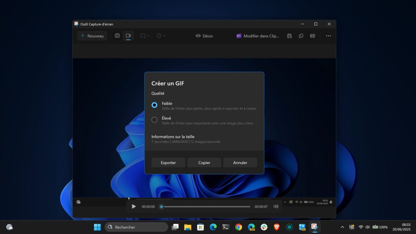 Windows 11 Outil Capture D'écran Gif 3