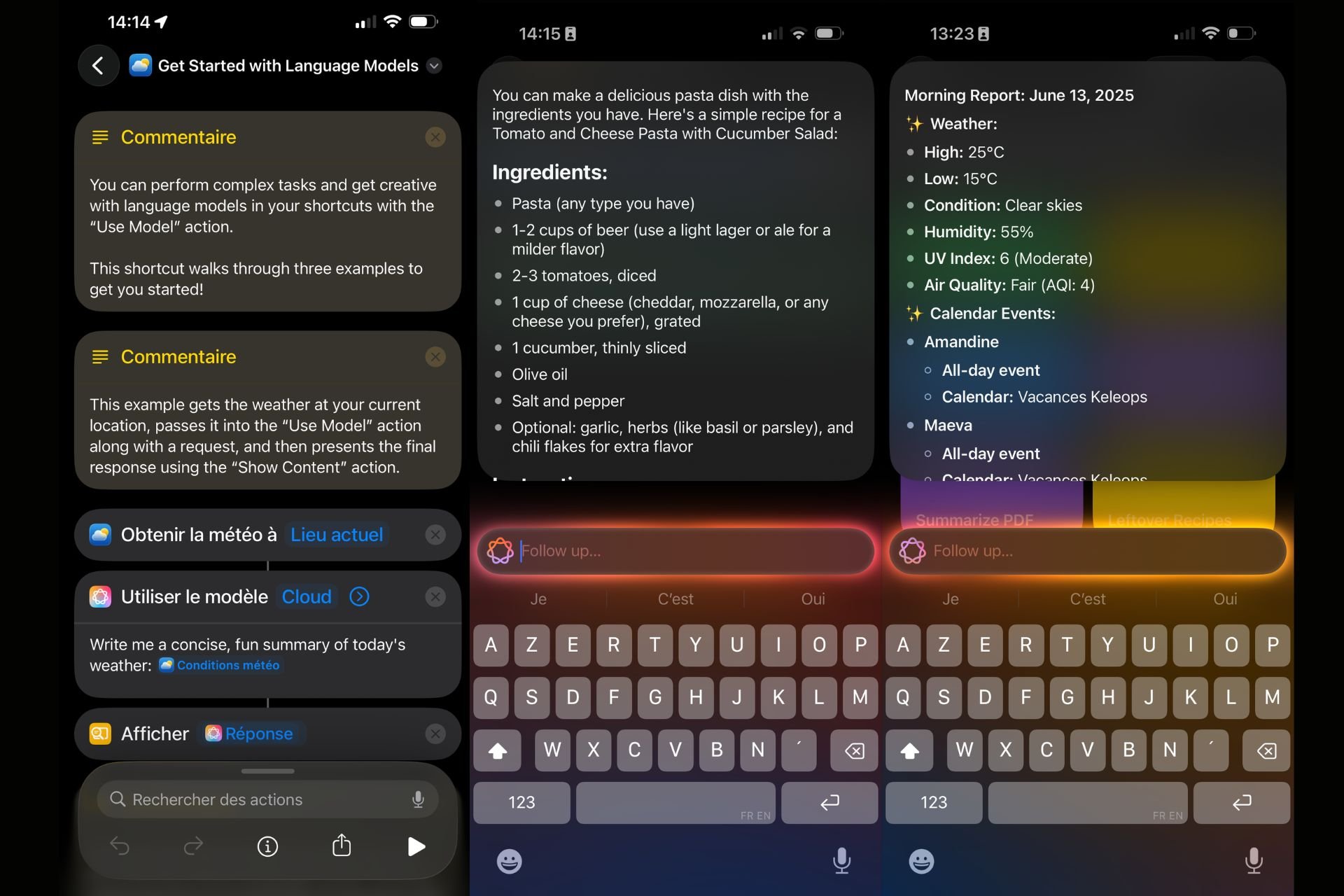 Apple Intelligence Raccourcis