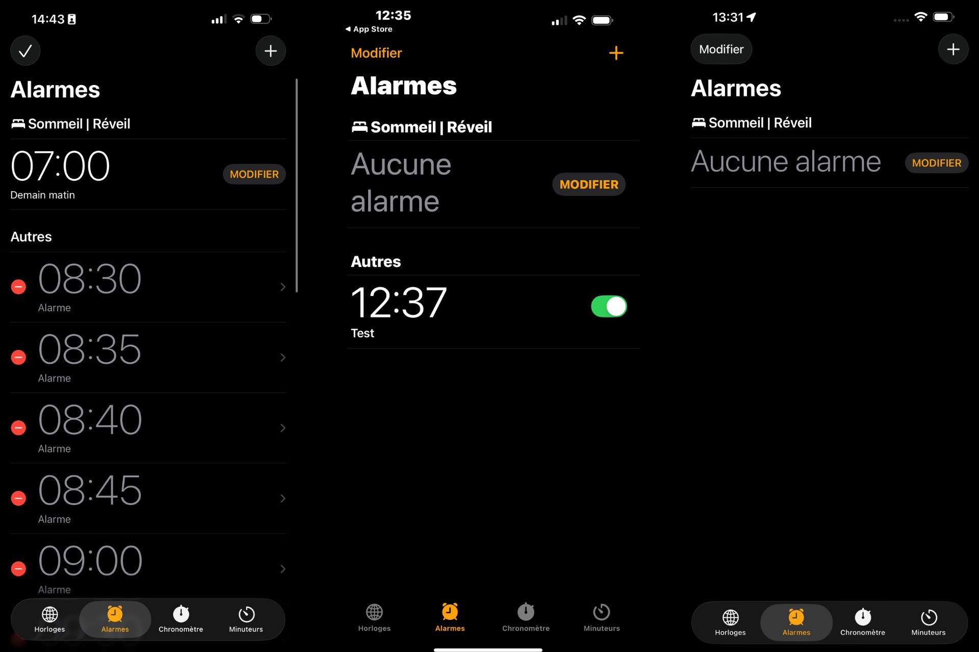 Horloge iPhone Réveil