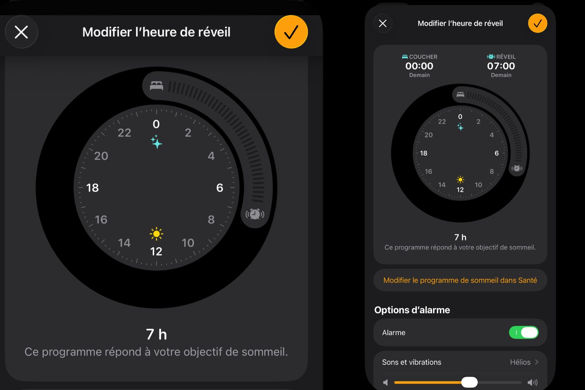 Horloge iPhone Programme Reveil