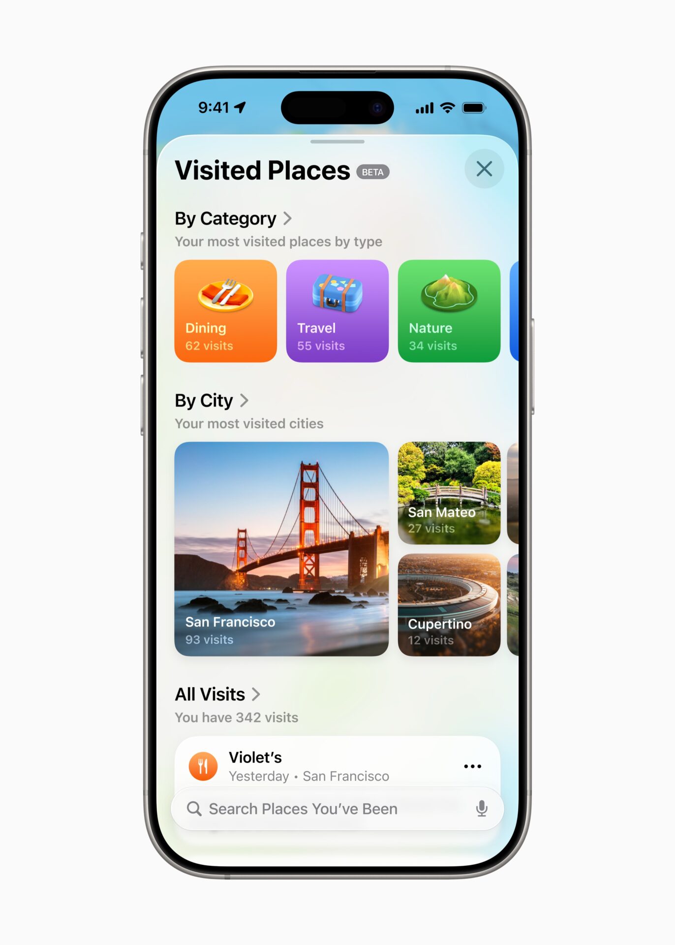 iOS 26 Plans Lieux Visités