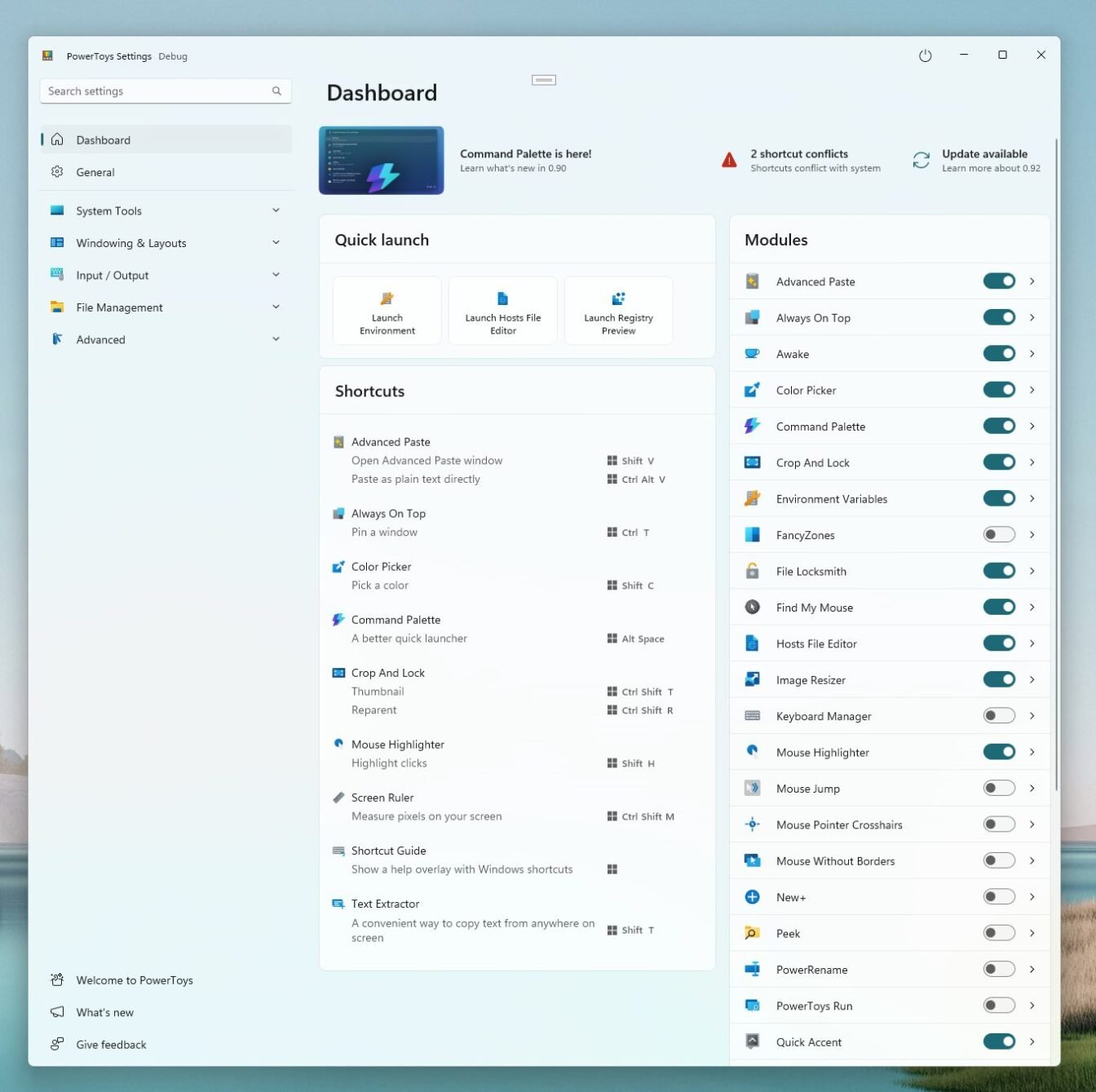 Tableau De Bord Microsoft Powertoys Nouvelle Interface