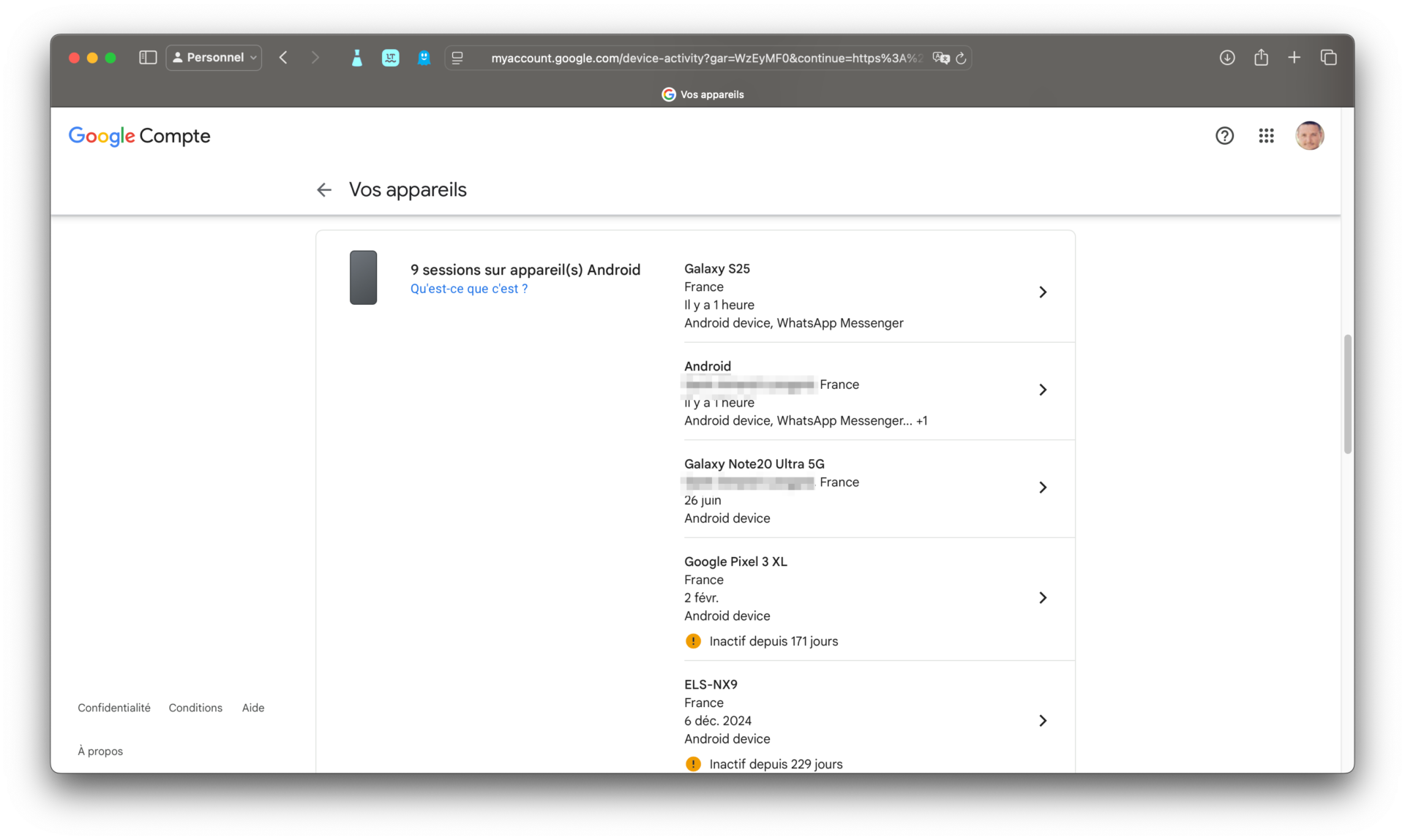 Google Liste Des Appareils Connectés Au Compte