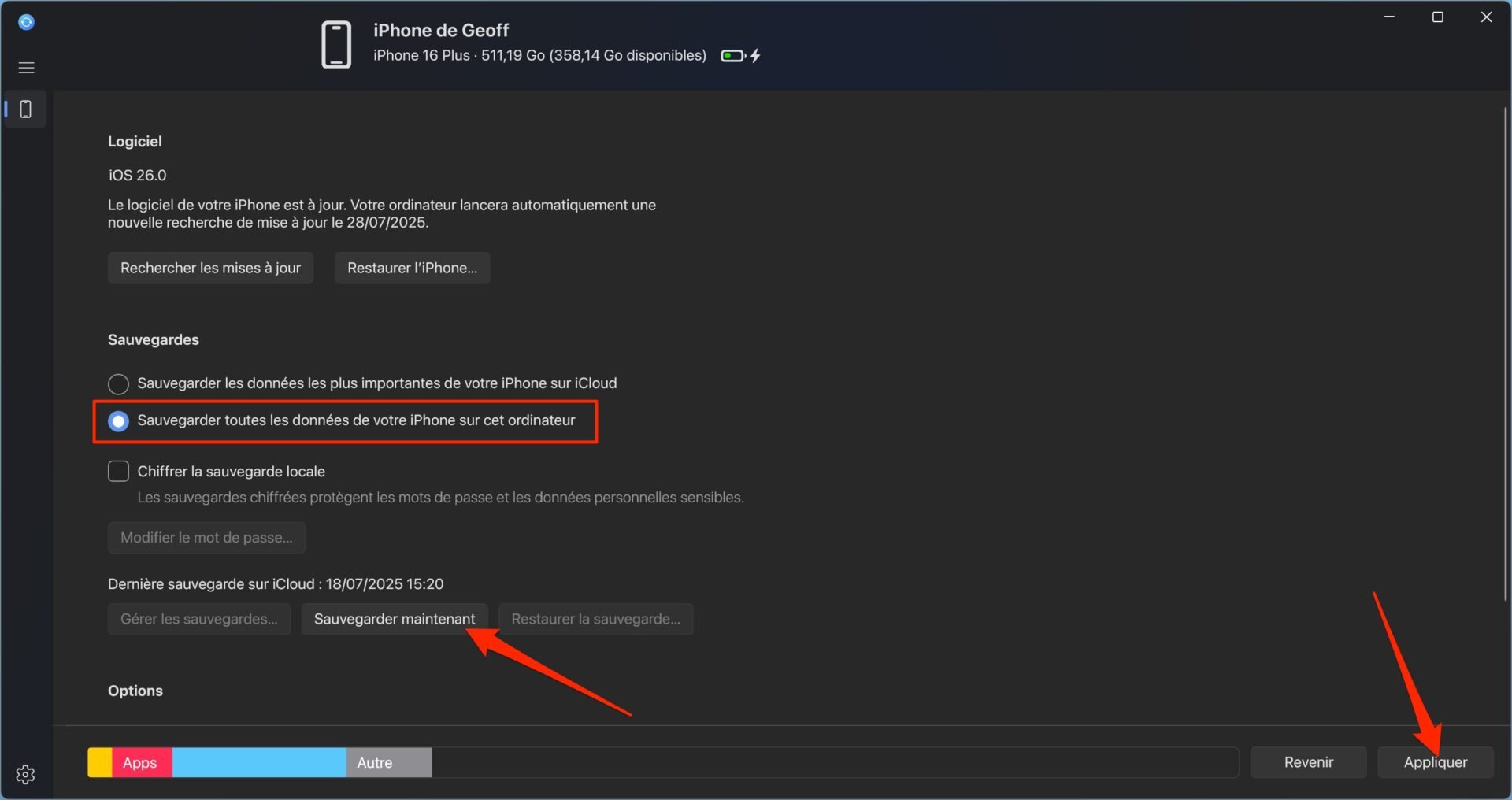 Sauvegarder iPhone Sur Pc Windows 4