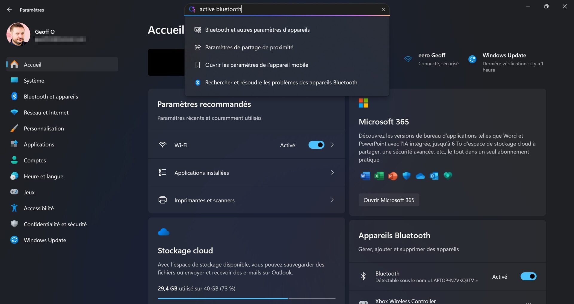 Windows 11 Paramètres Recherche Ia