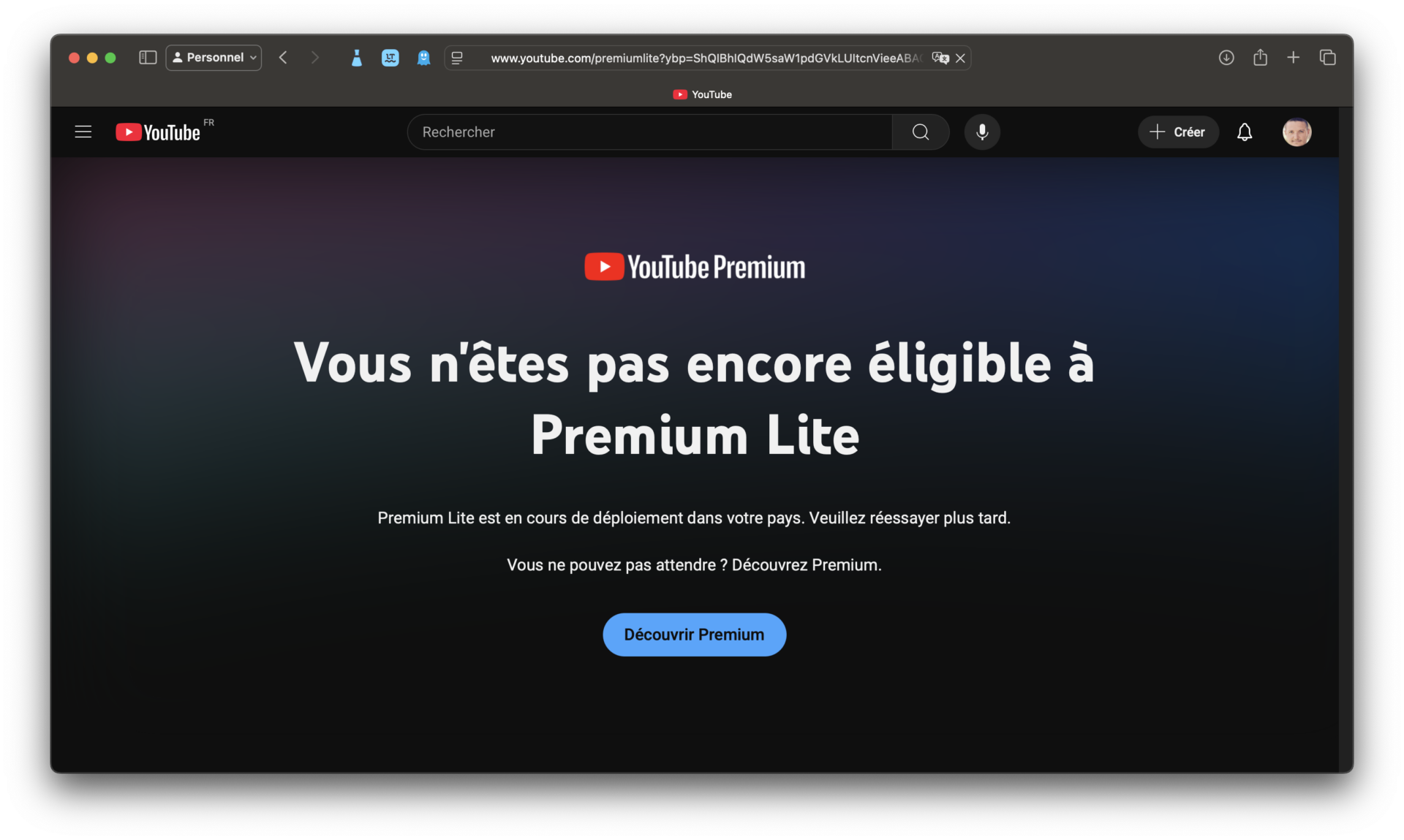 Youtube Premium Lite France