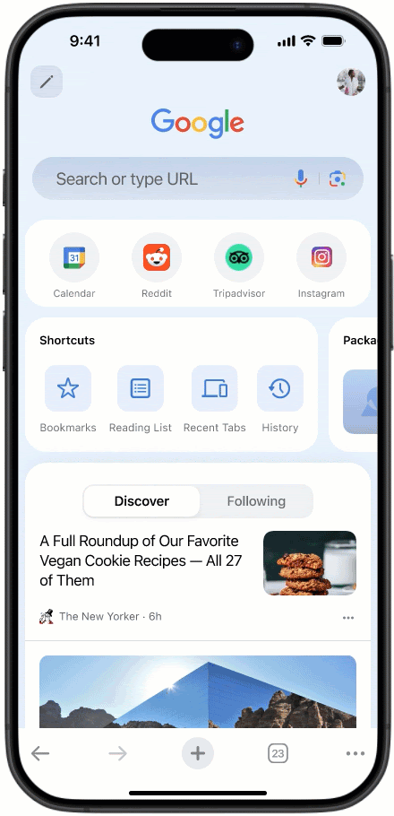 Chrome iOS Navigation Pro Perso Séparée 2