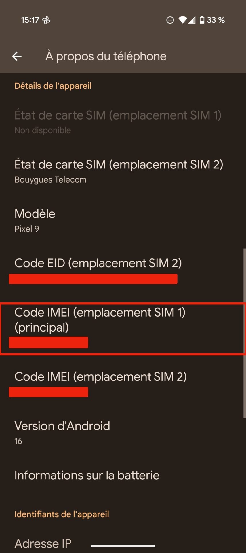 Code Imei Telephone Android