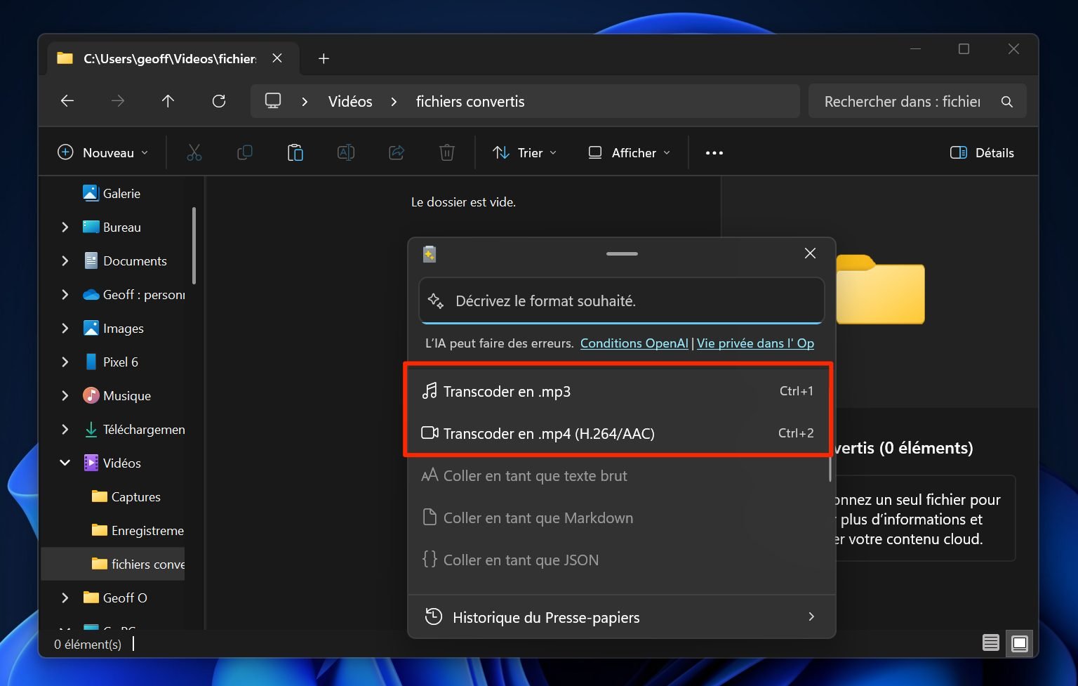 Convertir Fichiers Audio Vidéo Microsoft Powertoys Windows 11 3