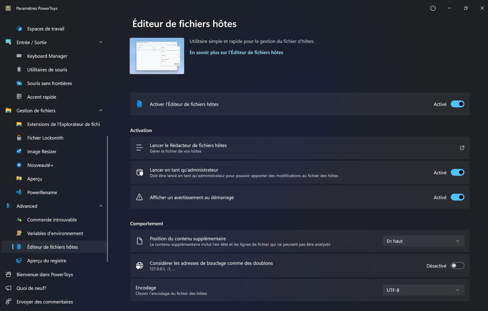 éditeur De Fichiers Hôtes Microsoft Powertoys