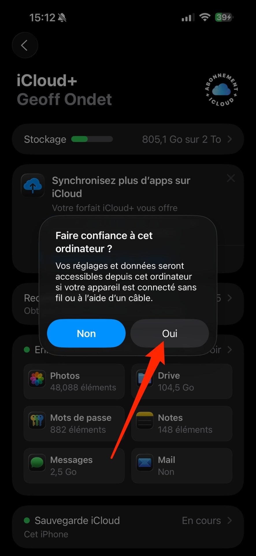 iOS Faire Confiance à Cet Ordinateur