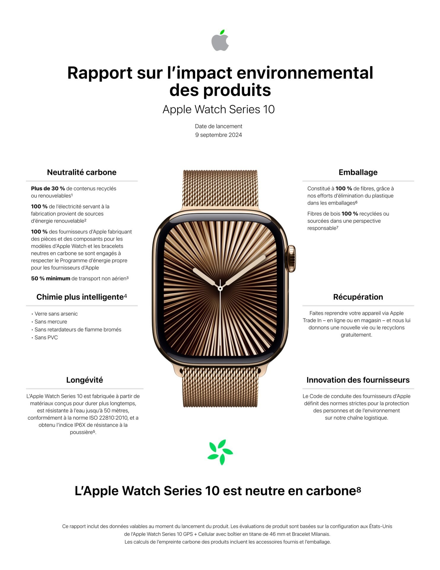 Apple Watch Series 10 Neutre Carbone