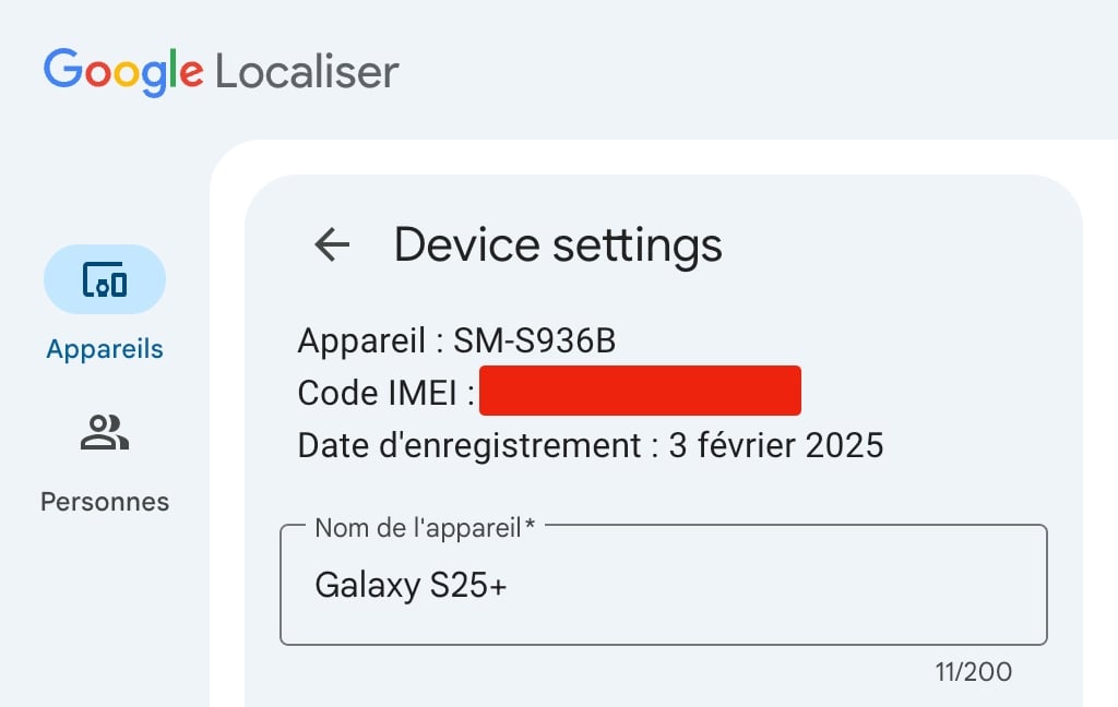 Google Localiser Numero Imei