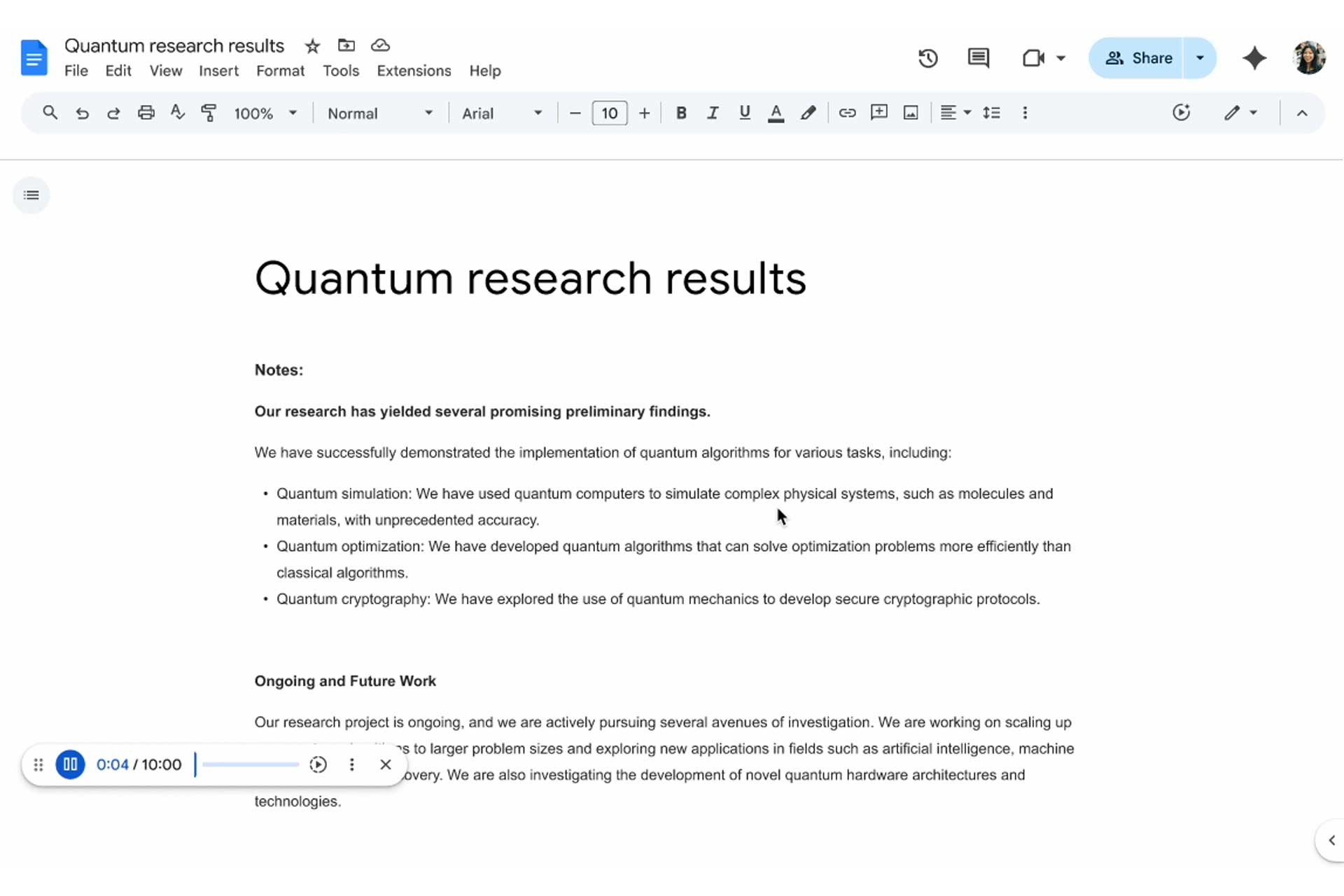 Listen To Tab In Google Docs