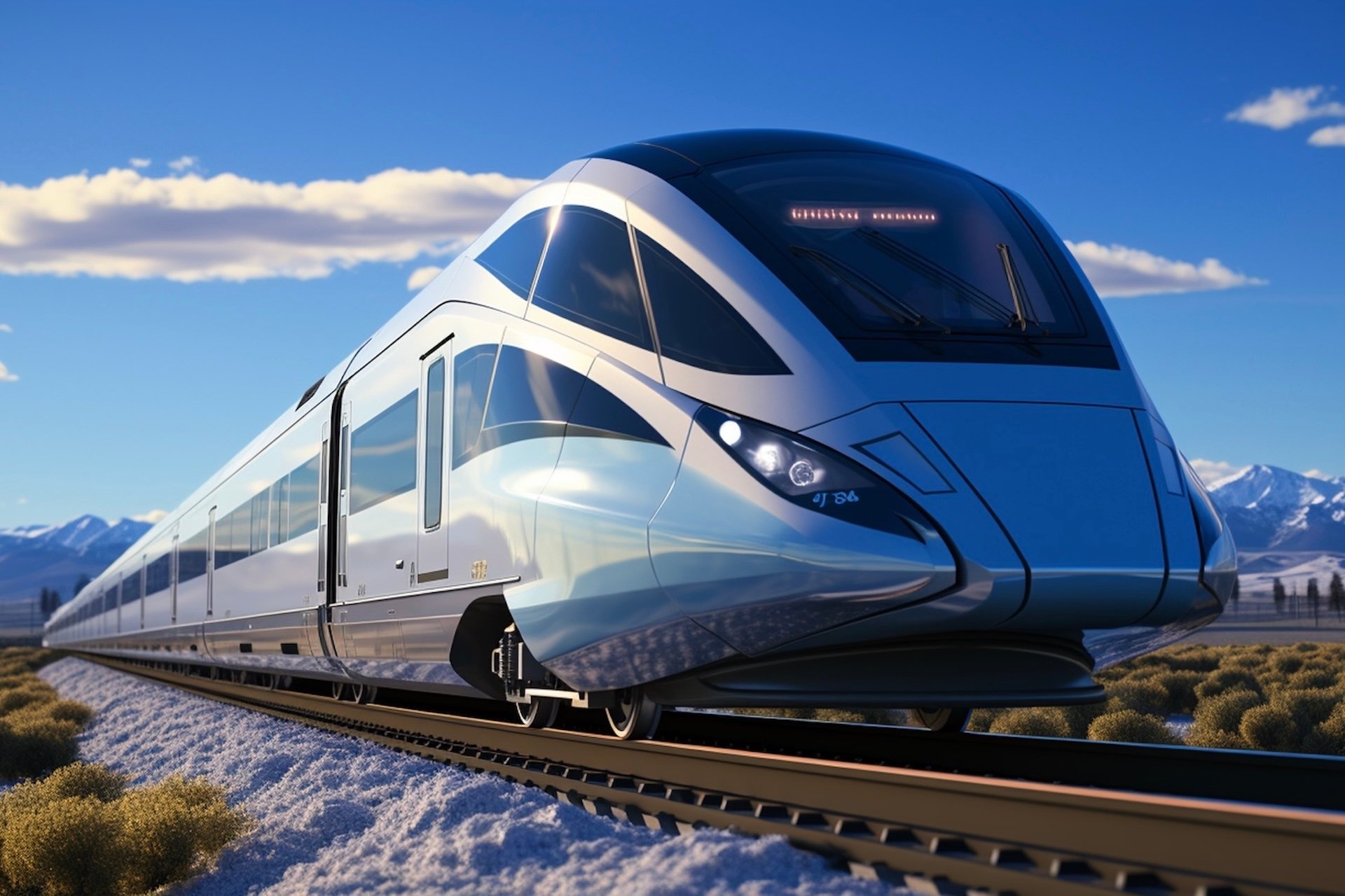 Vue Du Train A Grande Vitesse Moderne 3d 2