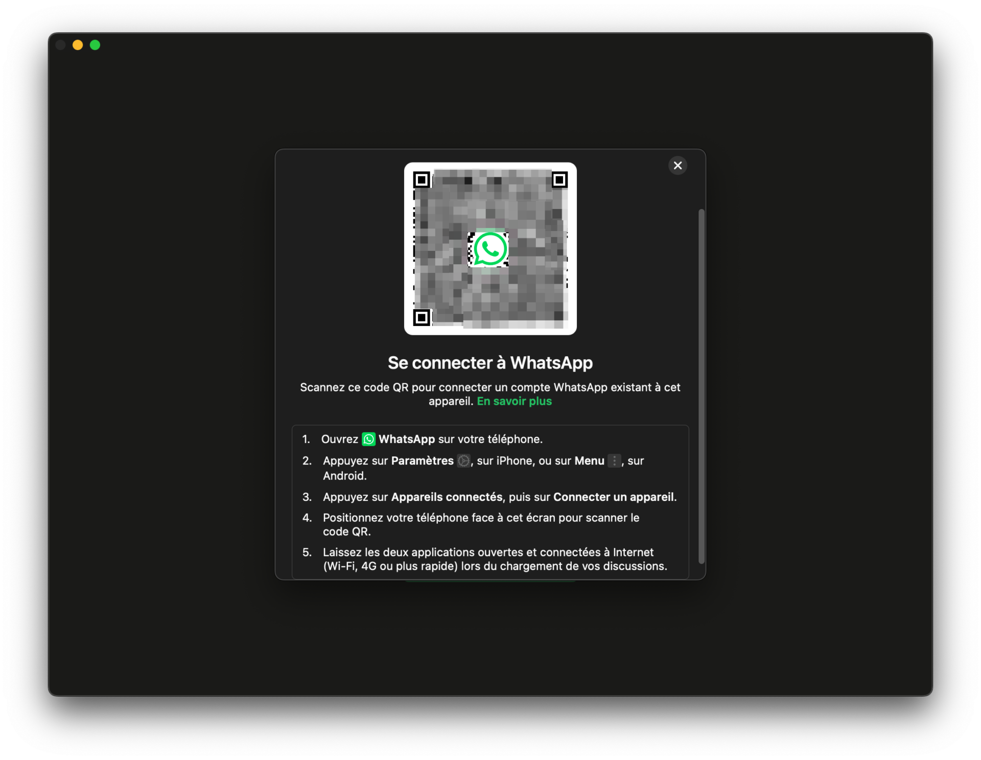 Connecter Whatsapp Sur Un Mac 1