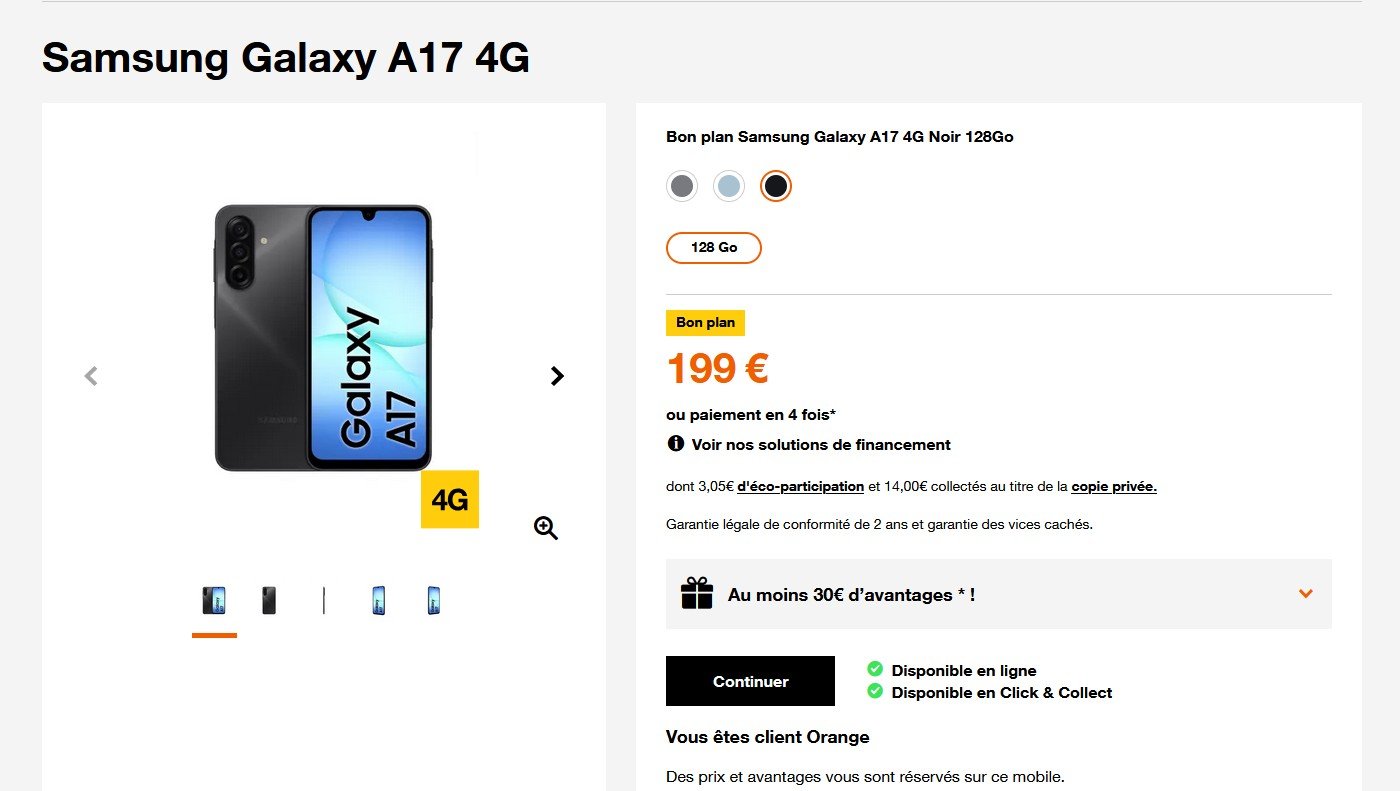 Orange Galaxy A17 4g