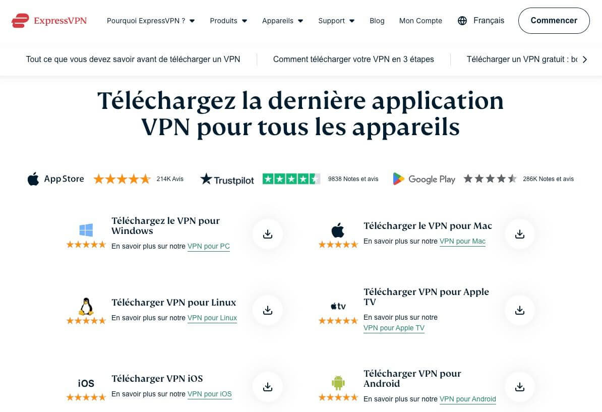Téléchargement Expressvpn