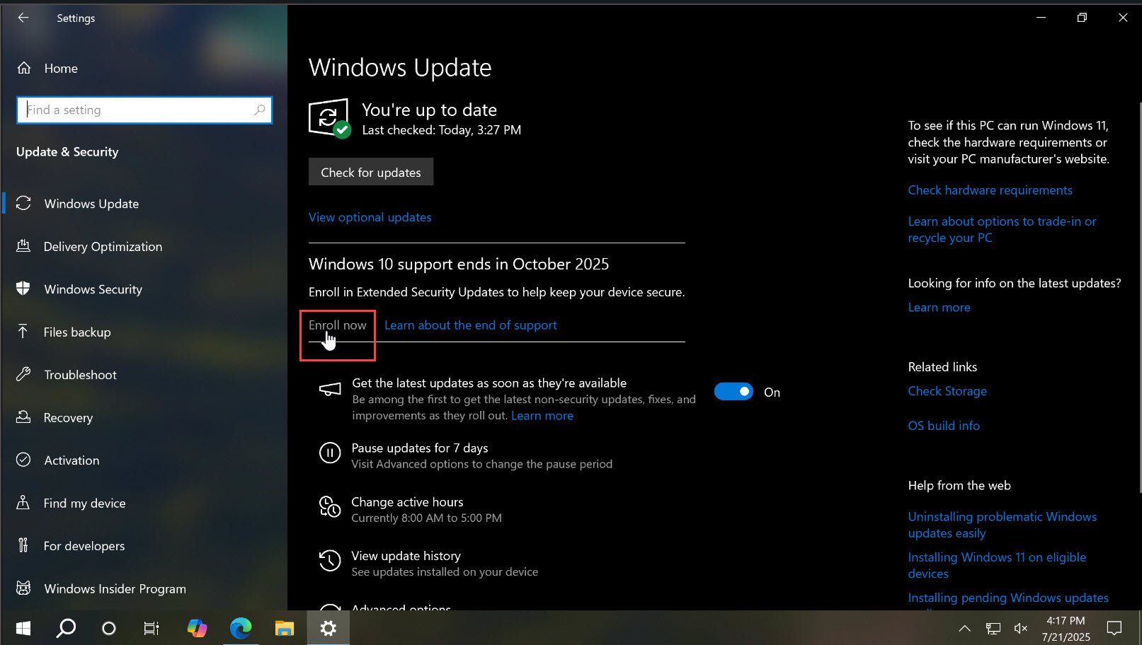 Windows 10 Esu Enroller Son Pc 1