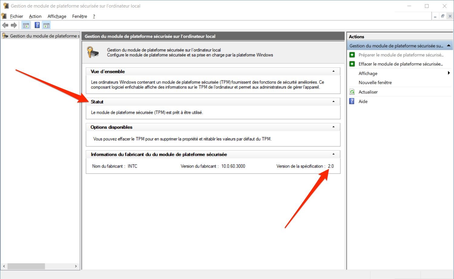 Windows 10 Vérifier Et Activer Tpm 2 0 2