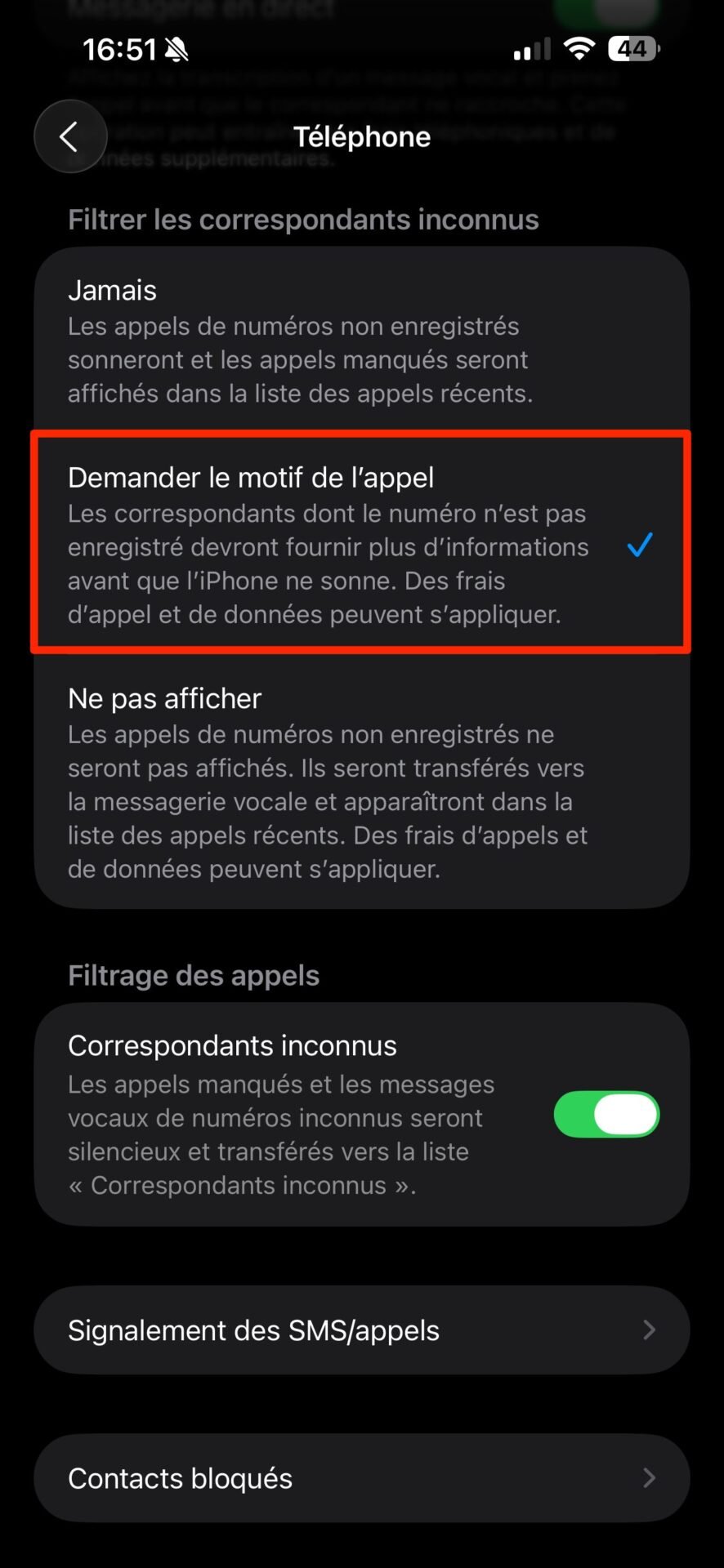 iOS 26 Bloquer Appels Indésirables Filtrage Appels iPhone 2bis