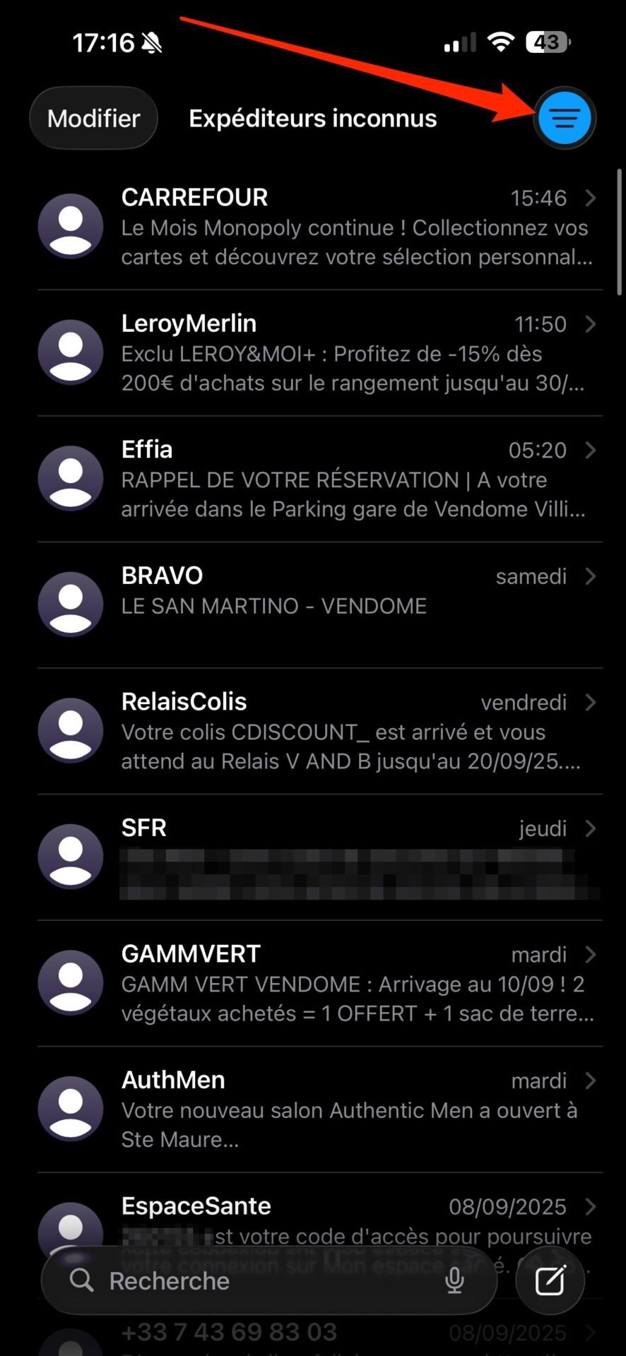 iOS 26 Filtrer Les Expéditeurs Inconnus Spams Messages Sms 3