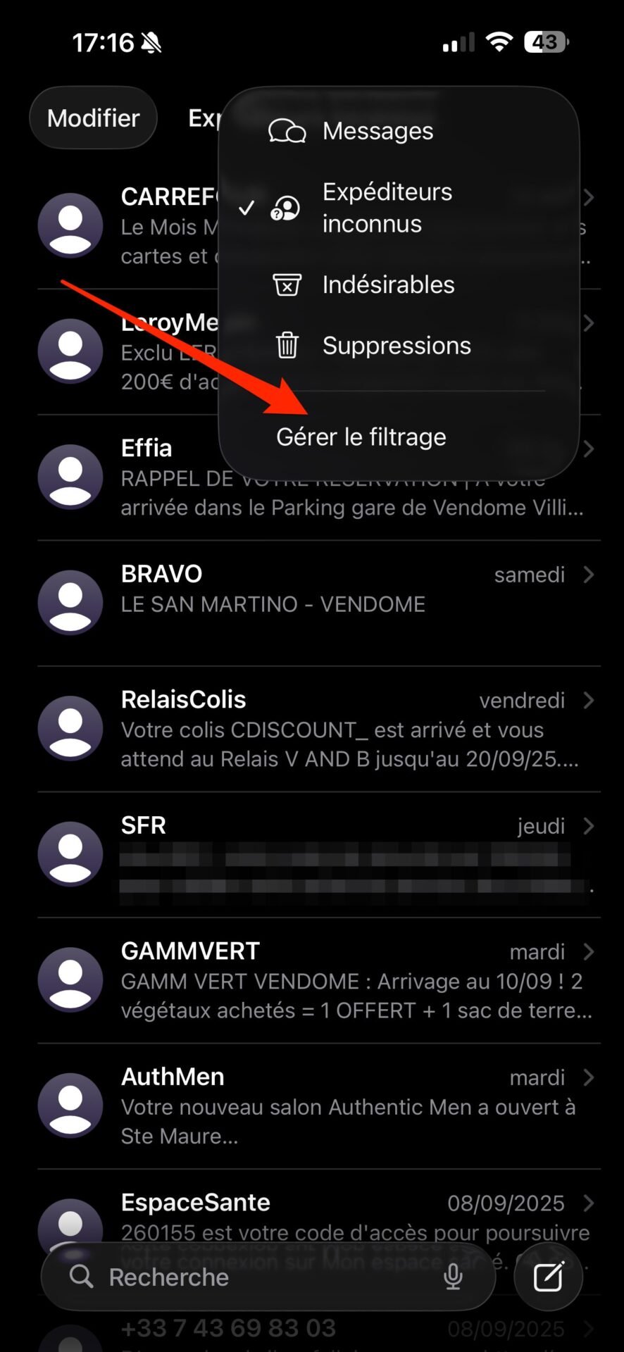 iOS 26 Filtrer Les Expéditeurs Inconnus Spams Messages Sms 4