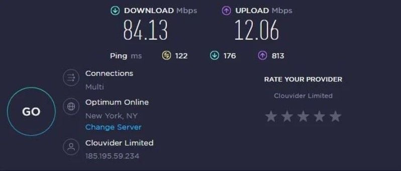 NordVPN Geschwindigkeit USA