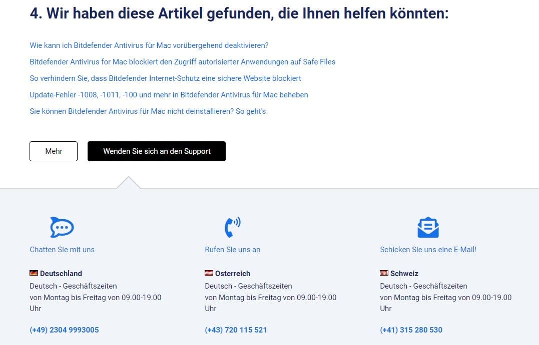 Bitdefender Kundenservice Support Hilfe