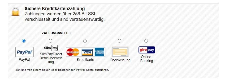 Bitdefender Zahlungsmethoden