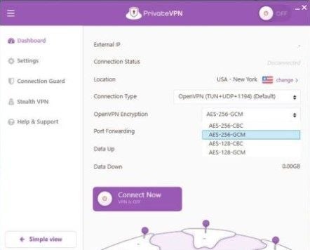 PrivateVPN Verschlüsselung
