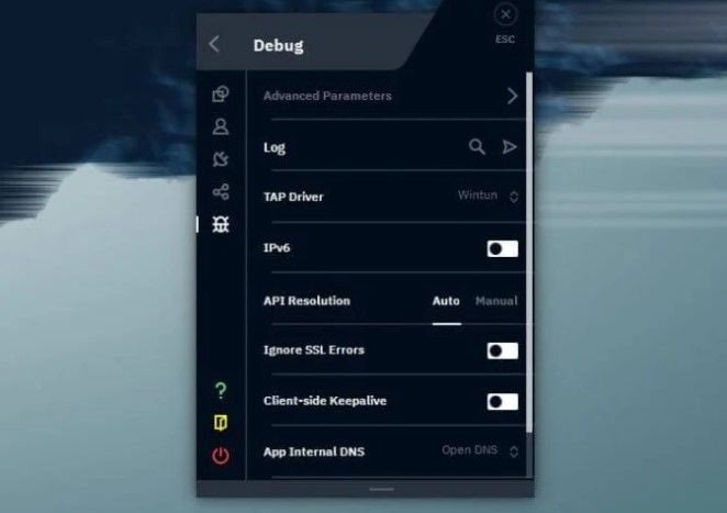 Windscribe Debug-Modus